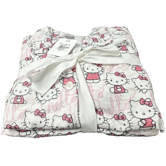 Pottery Barn Teen Hello Kitty Organic Cotton Flannel Pajamas Size Medium New - Picture 8 of 9